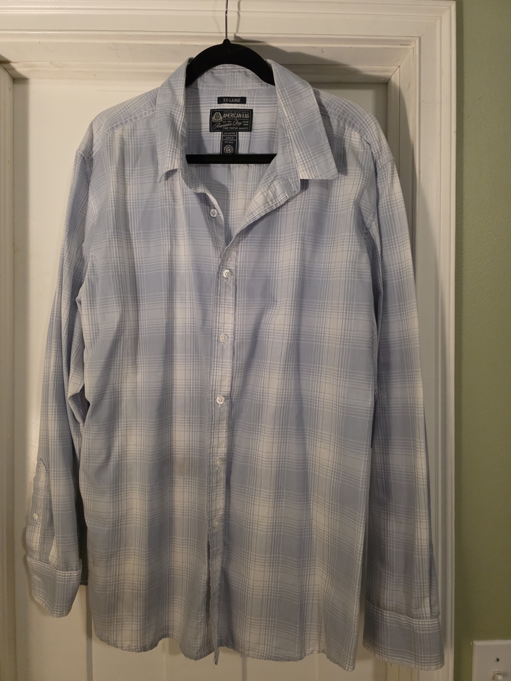 American Rag Light Blue Plaid Button-Down Shirt